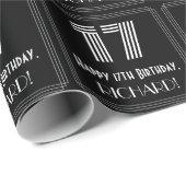 17e verjaardag: Art Deco geïnspireerde look "17" w Cadeaupapier (Rol Hoek)