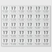 17e verjaardag: Art Deco geïnspireerde stijl "17"  Cadeaupapier (Vlak)