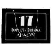 17e verjaardag: Art Deco geïnspireerde stijl "17", Groot Cadeauzakje (Achterkant)