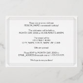 17e verjaardag: Art Deco Kijk "17" en naam Folie Uitnodiging (Achterkant)