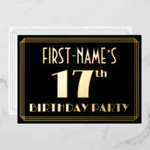 17e verjaardag: Art Deco Kijk "17", met naam