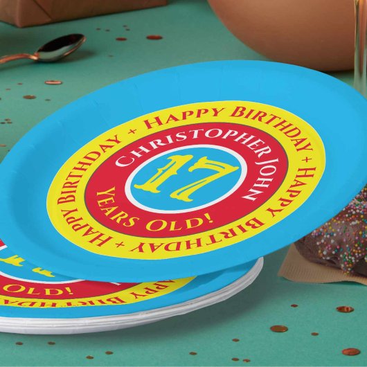 17e verjaardag Borden op jaarbasis Papieren Bordje
