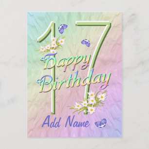 17e Verjaardag Butterfly Dance Briefkaart