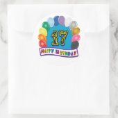 17e verjaardag cadeaus met gesorteerd ballonontwer ronde sticker (Tas)