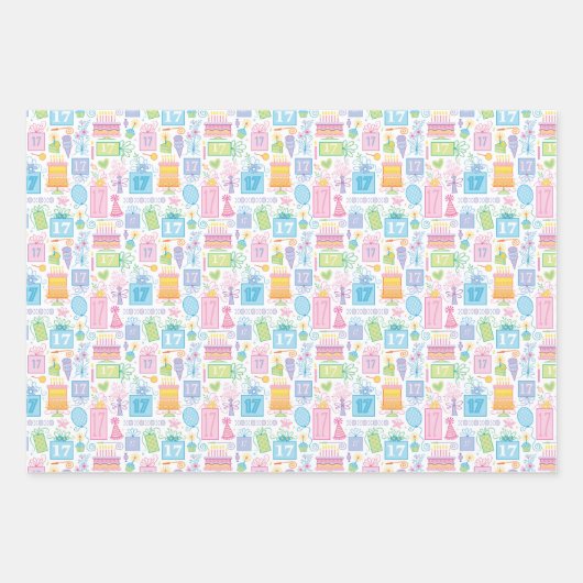 17e verjaardag Cadeaus van de pastroze roze rok Inpakpapier Vel (Voorkant 2)