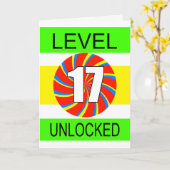 17e verjaardag computergamer kaart (Gele Bloem)