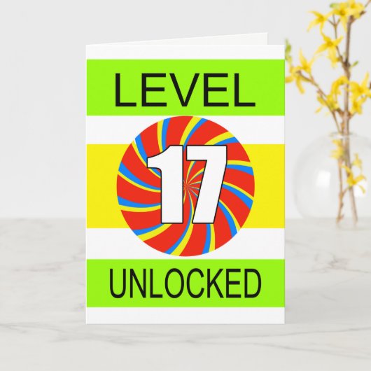 17e verjaardag computergamer kaart (Gele Bloem)