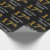 17e verjaardag: Elegante luxe Faux Gold look # Cadeaupapier (Hoek)