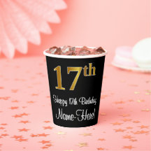 17e verjaardag - Elegante luxe Faux Gold look #