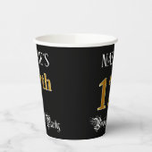 17e verjaardag — Fancy script, Faux Gold look Papieren Bekers (Links)
