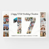 17e verjaardag feest nummer 17 foto collage spandoek (Horizontaal)