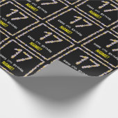 17e verjaardag: Floral Flowers Number, Custom Name Cadeaupapier (Hoek)