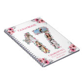 17e verjaardag Foto Collage Pink Flower Guest Book Notitieboek (Rechterzijde)