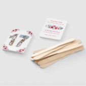 17e verjaardag Foto Collage Pink Girl Flower White Handwaaier (Niet-gemonteerd)