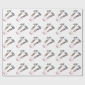 17e verjaardag Foto Girl Collage Pink Flower White Cadeaupapier (Vlak)