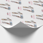 17e verjaardag Foto Girl Collage Pink Flower White Cadeaupapier (Hoek)