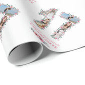 17e verjaardag Foto Girl Collage Pink Flower White Cadeaupapier (Rol Hoek)