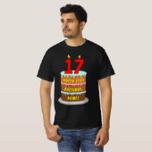 17e verjaardag — Fun Cake & Candles, w/ Eigen naam T-shirt (Voorkant volledig)