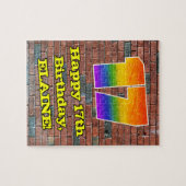 17e verjaardag: Fun Graffiti-geïnspireerde regenbo Legpuzzel (Horizontaal)