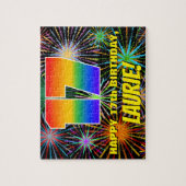 17e verjaardag: Fun, kleurrijk gevuurwerk Legpuzzel (Verticaal)