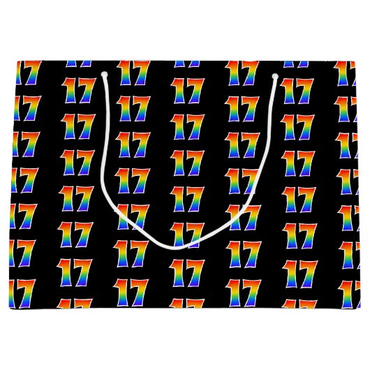17e verjaardag: Fun Rainbow Event Nummer 17 Patroo Groot Cadeauzakje (Voorkant)
