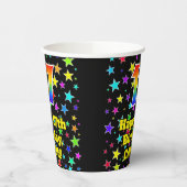 17e verjaardag: Fun Stars Pattern en Rainbow 17 Papieren Bekers (Links)