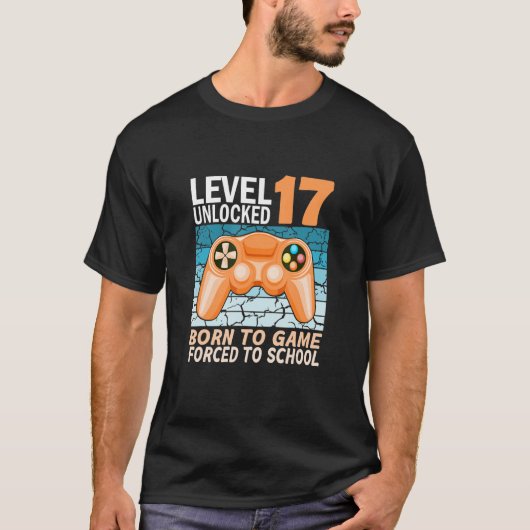 17e verjaardag gamer gedwongen naar school t-shirt (Voorkant)