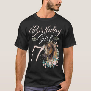 17e verjaardag Girl Horse 17 jaar oude dag T-shirt