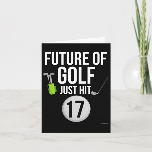 17e Verjaardag Golf T Shirt 17 Jaar Oude Verjaarda Kaart (Voorkant)