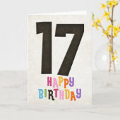 17e verjaardag Happy Birthday Kaart Design 2 (Gele Bloem)