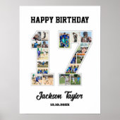 17e verjaardag Jubileum nummer 17 fotocollage Poster (Voorkant)