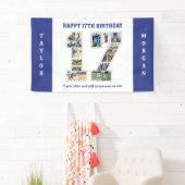 17e verjaardag Jubileum nummer 17 fotocollage Spandoek (Insitu)