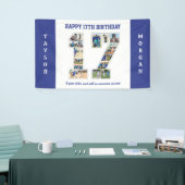 17e verjaardag Jubileum nummer 17 fotocollage Spandoek (Beurs)