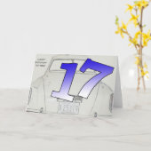 17e verjaardag kaart (Gele Bloem)