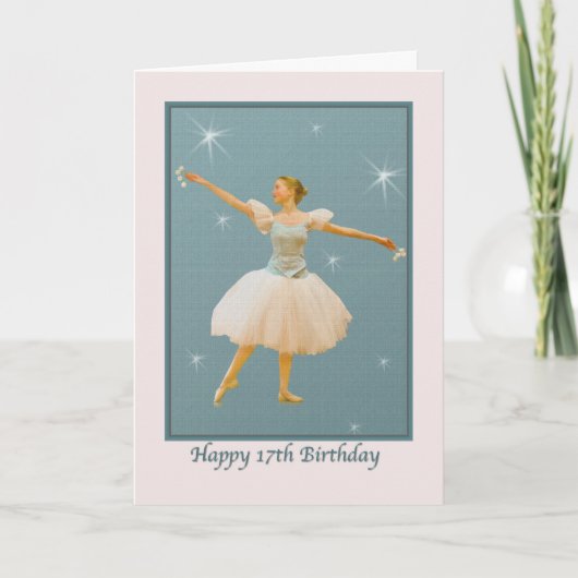 17e verjaardag Kaart met balletdanser (Voorkant)