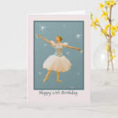 17e verjaardag Kaart met balletdanser (Gele Bloem)