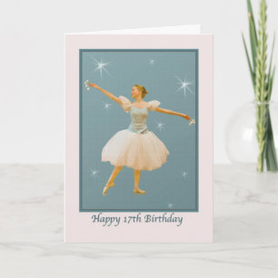 17e verjaardag Kaart met balletdanser