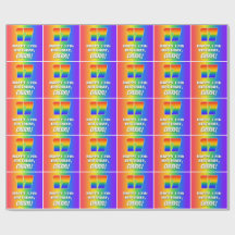 17e verjaardag: kleurrijk, vun regenboogpatroon # 