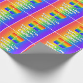 17e verjaardag: kleurrijk, vun regenboogpatroon # cadeaupapier (Hoek)