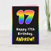 17e verjaardag: Kleurrijke Regenboog # 17, Aangepa Kaart (Voorkant)