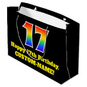 17e verjaardag ~ Leuk, Kleurrijk, Levendig, Regenb Groot Cadeauzakje (Achterkant Gekanteld)