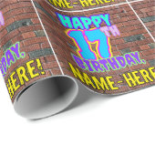 17e verjaardag: Leuk, Urban Graffiti geïnspireerd  Cadeaupapier (Rol Hoek)