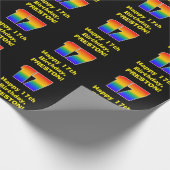 17e verjaardag: Leuke, kleurrijke regenboog geïnsp Cadeaupapier (Hoek)