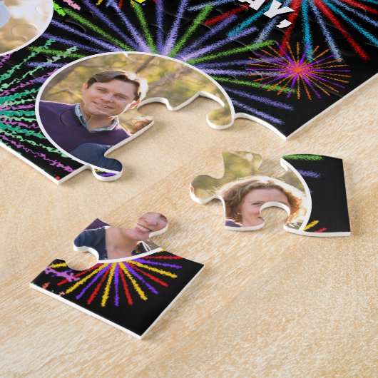 17e verjaardag: Leuke regenboog #, Aangepaste naam Legpuzzel (Zijkant)