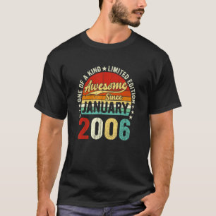 17e verjaardag Mannen Vrouwen Vintage januari 2006 T-shirt