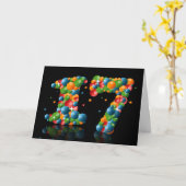 17e verjaardag met cijfers gevormd door ballen kaart (Gele Bloem)