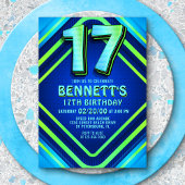 17e verjaardag Neon uitnodiging