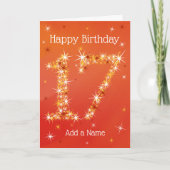 17e verjaardag - nummer 17 in sterren - rood - lee kaart (Voorkant)