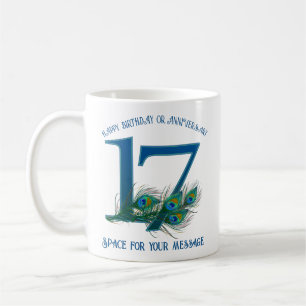17e verjaardag of jubileum Pauwveer Koffiemok