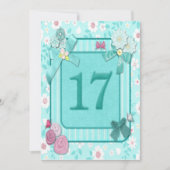 17e verjaardag partijuitnodiging kaart (Voorkant)